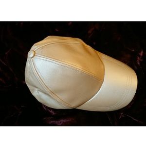 Free People Rose Gold Vegan Leather Baseball Cap